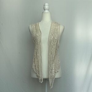TeenBell Ivory Crochet Vest